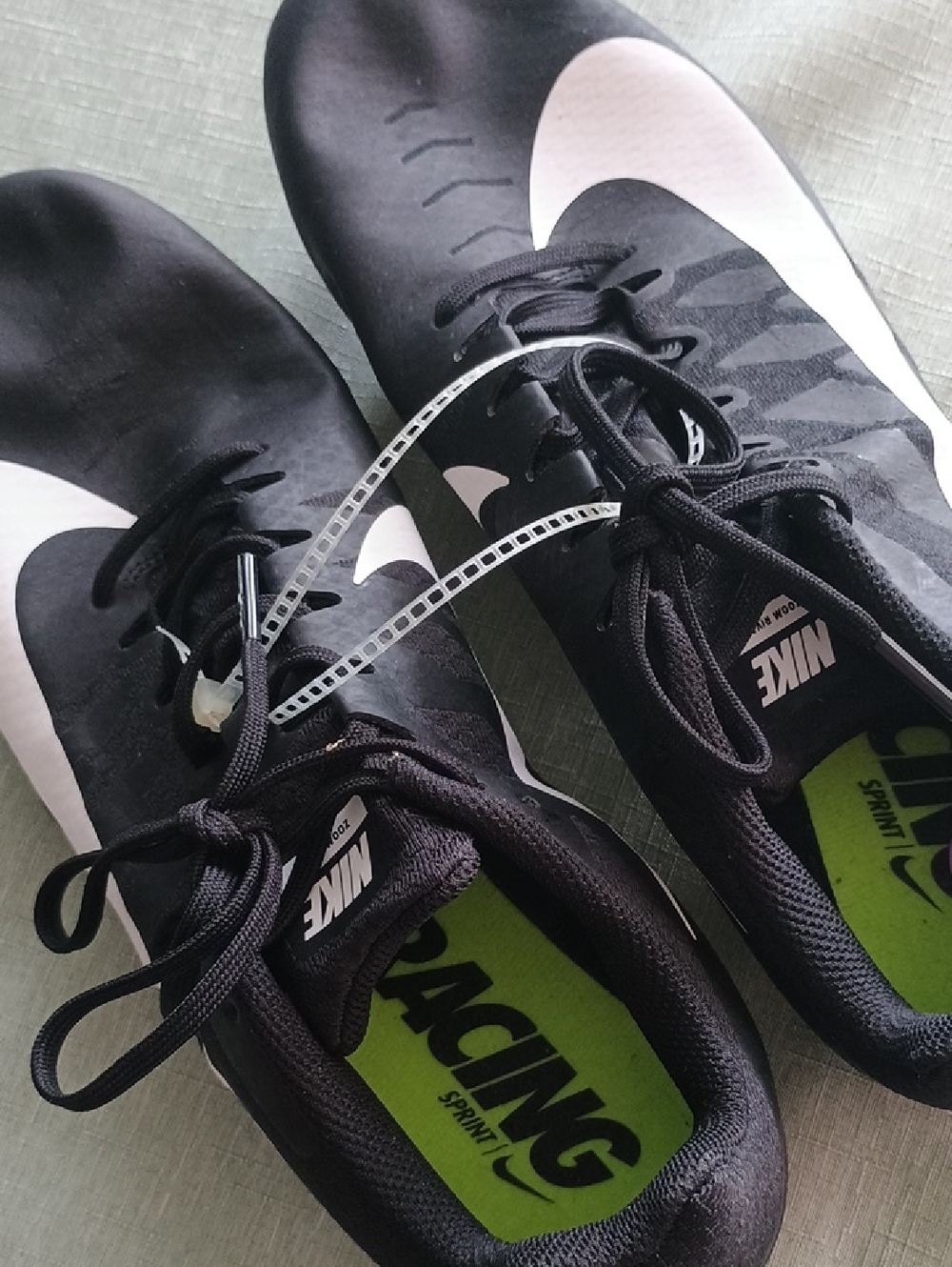 Nike Black & White Men's Racing Cleats Zoom Air Racing Sprint NWT